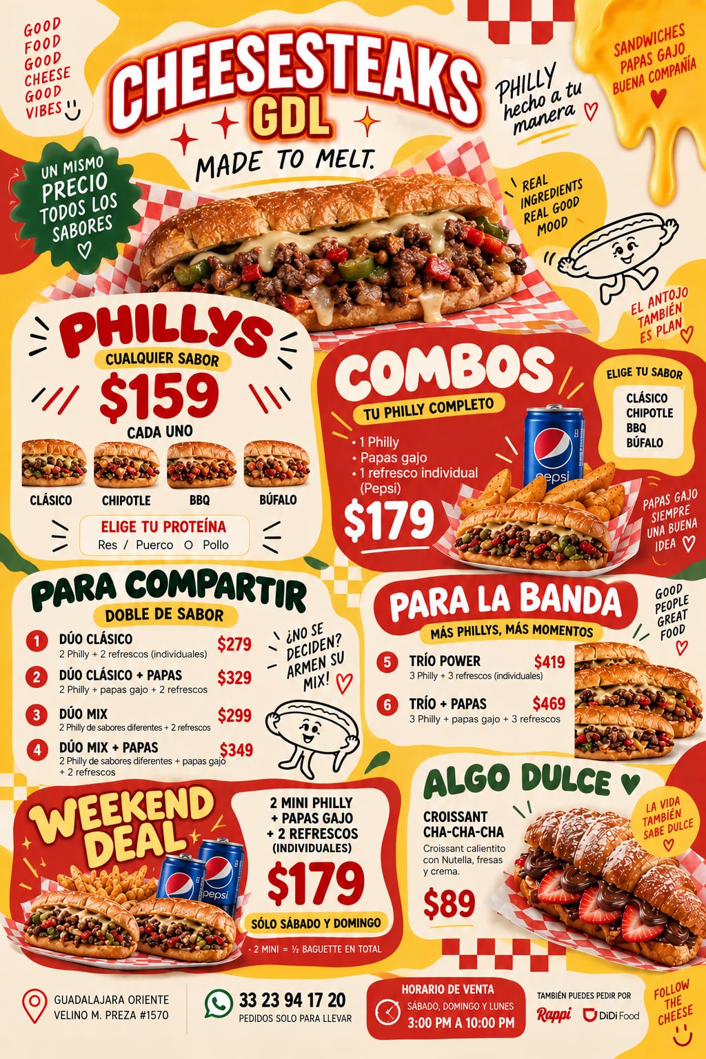 Cheesesteaks GDL - Menú y promociones